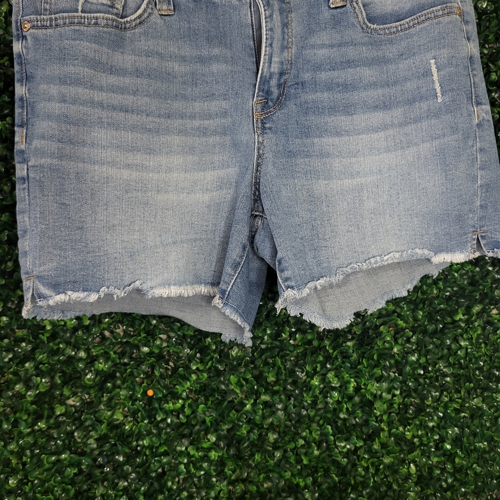 Juniors Seven7 Blue Jean Shorts with Frayed Hem